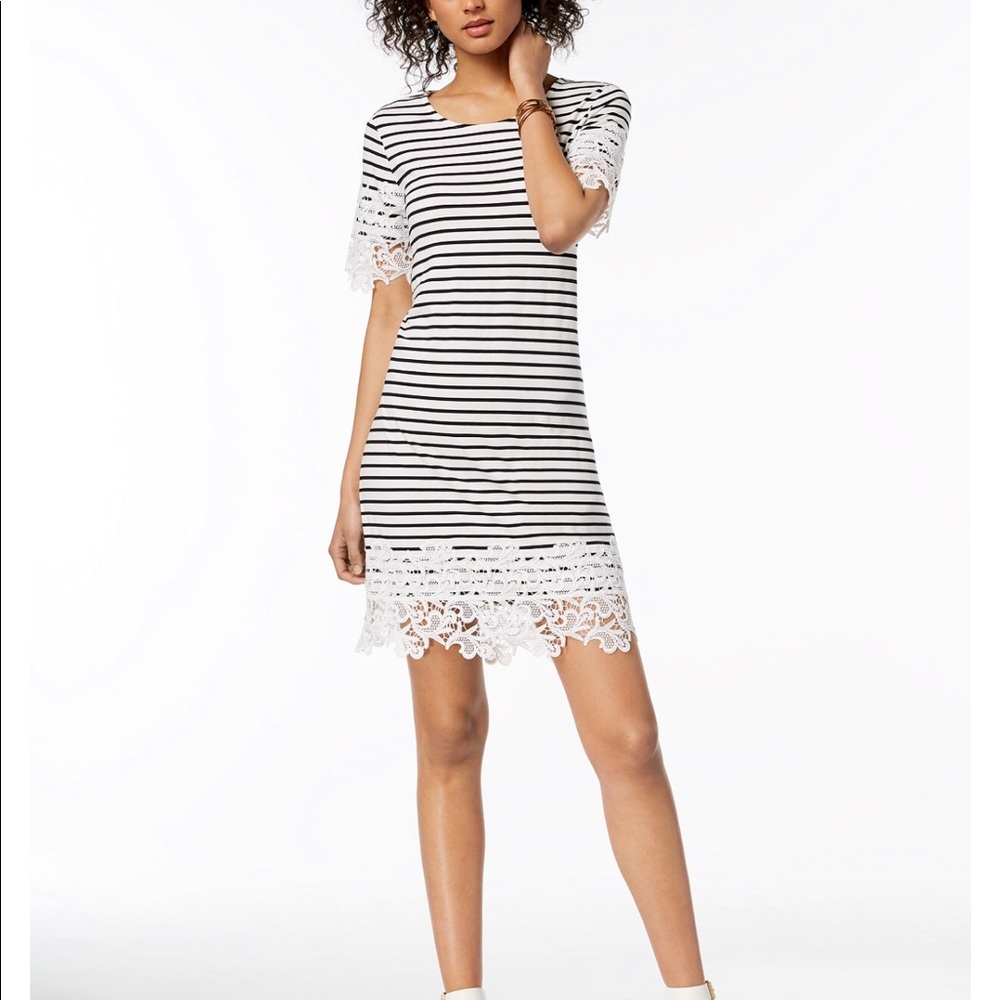 Tommy Hilfiger Black and White Striped Dress
